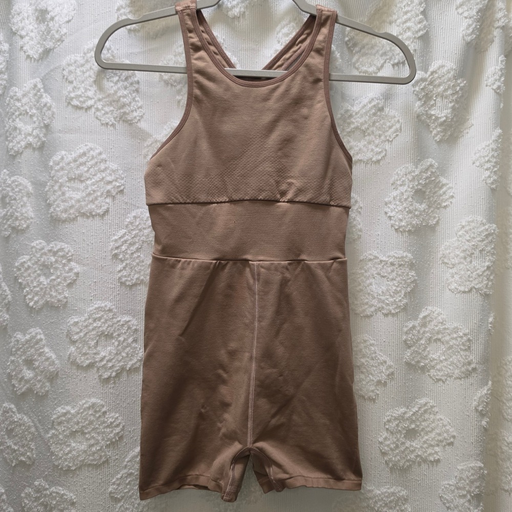FP Movement Free People Every Single Time Runsie Tan M/L‎ Sleeveless Activewear
